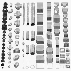 3D Ceiling Ventilation Elements Collection model